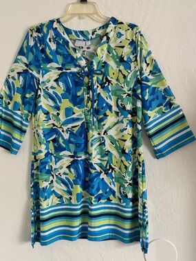 Beach Break Swimsuit Cover Up Dress Size M  Blue Beach Lace Up Shift Cute